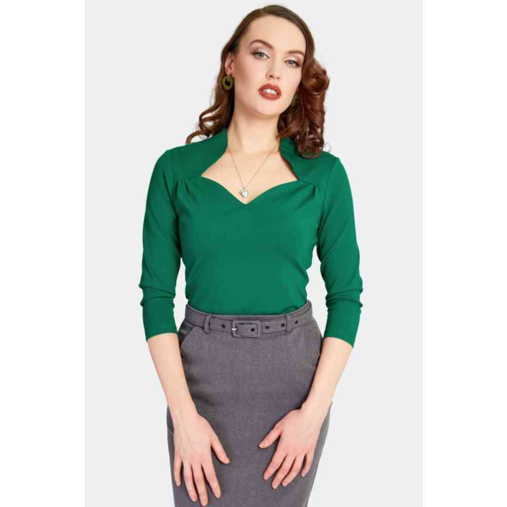 Voodoo Vixen - Jersey Knit Longsleeve top - Groen